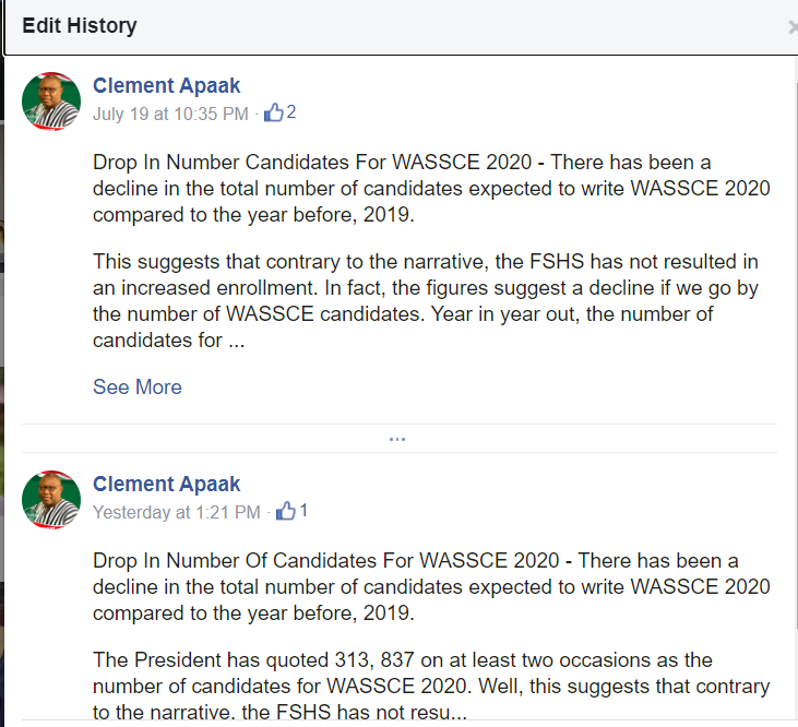 FACT-CHECK: NDC MP, Dr Apaak falsely claims number of 2020 WASSCE candidates has dropped