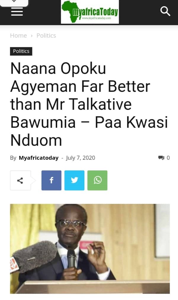 What did Dr Paa Kwasi Nduom and Prof Stephen Adei say about NDC's running mate?