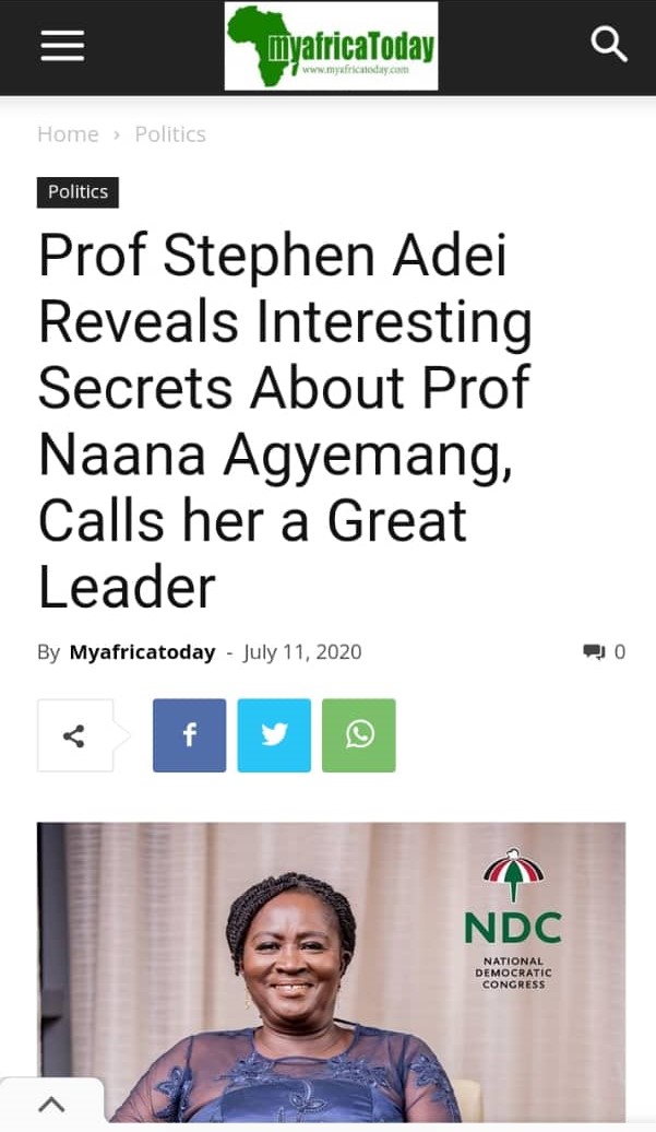 What did Dr Paa Kwasi Nduom and Prof Stephen Adei say about NDC's running mate?