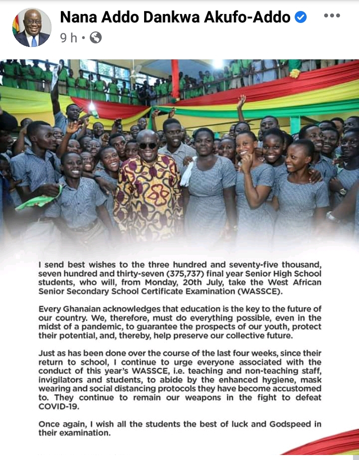 FACT-CHECK: Ghana’s President and deputy education minister post wrong figures about total number of 2020 WASSCE candidates?