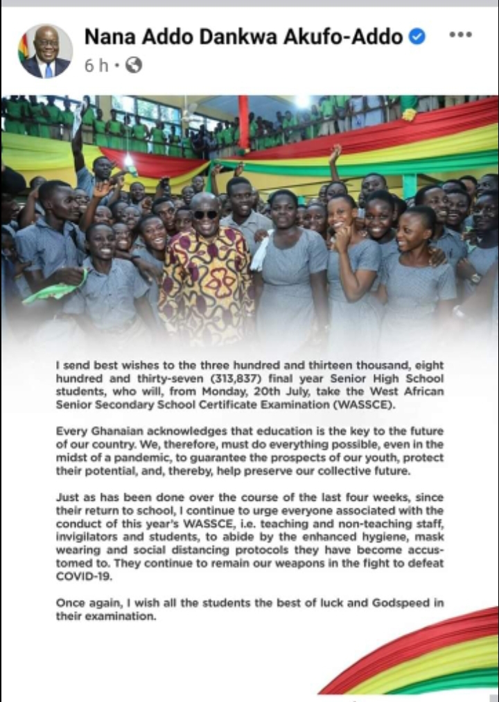 FACT-CHECK: Ghana’s President and deputy education minister post wrong figures about total number of 2020 WASSCE candidates?
