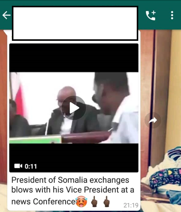 FALSE: Somali President exchanges blows with his deputy on live TV
