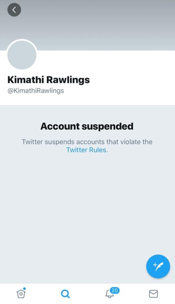 Twitter suspends fake Kimathi Rawlings account