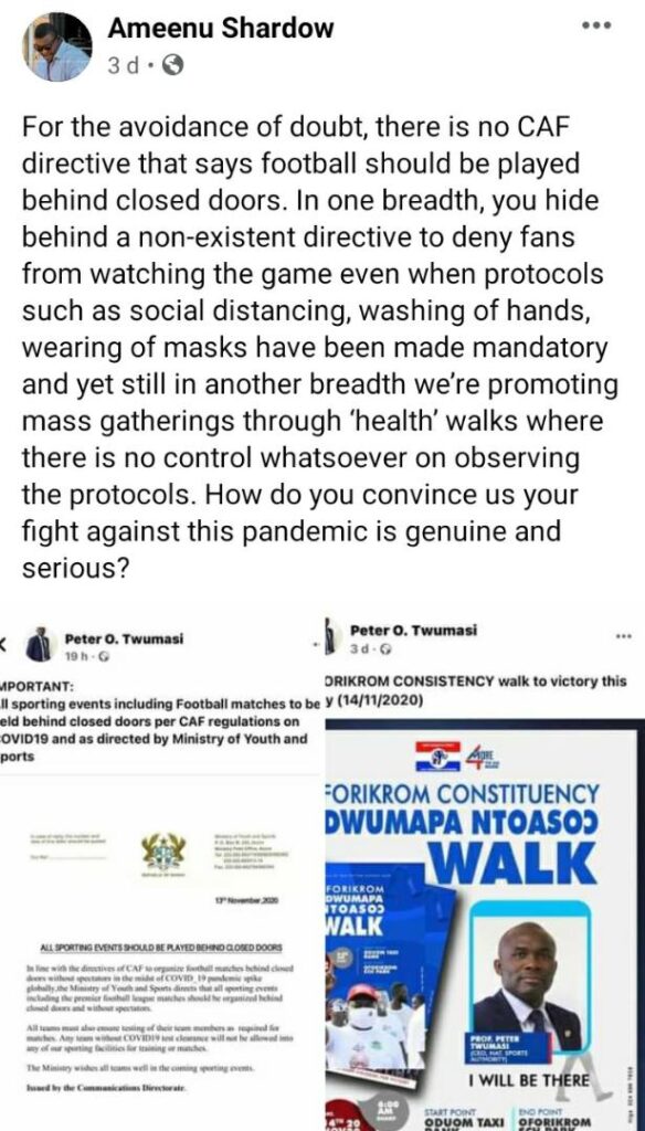 FACT-CHECK: CAF directs all football matches be played without spectators?