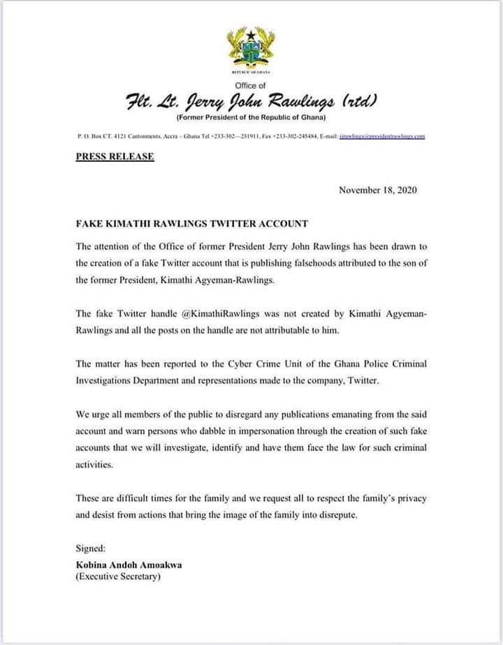 Twitter suspends fake Kimathi Rawlings account
