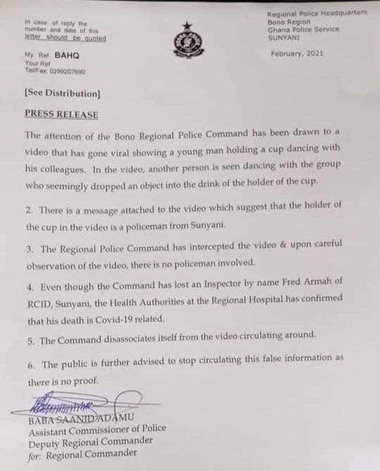 FALSE: Ghanaian police officer poisoned to death by a colleague