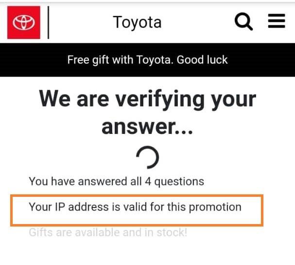 HOAX: A site offering cars and gifts as part of Toyota's 80th anniversary celebration is a scam