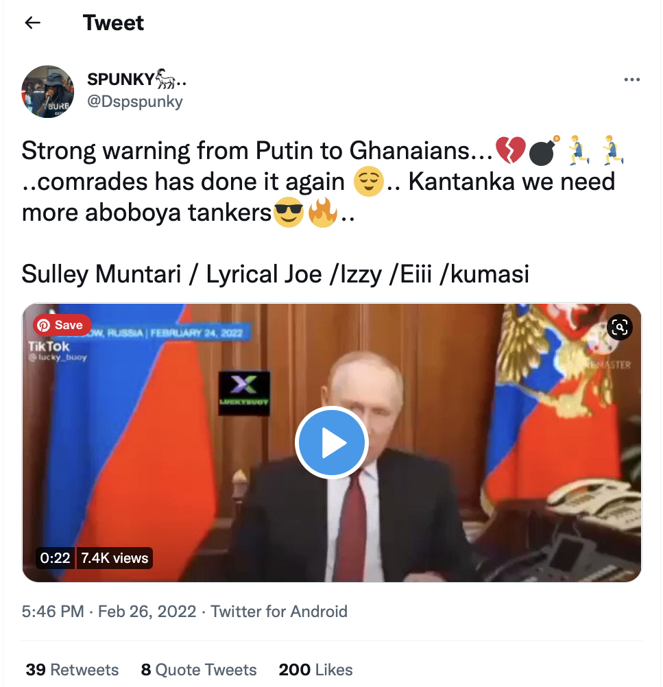 FAKE: Vladimir Putin has NOT threatened military action against Ghana and Kenya