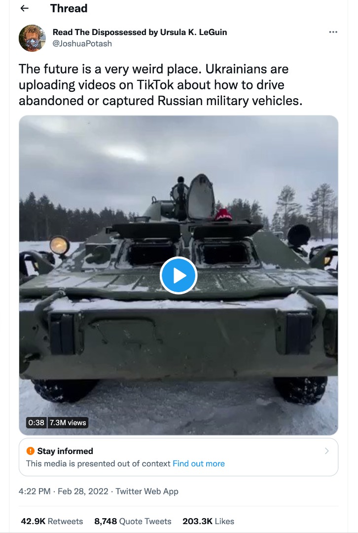 MISLEADING: Viral video does NOT show Ukrainians driving abandoned or captured Russian military vehicles