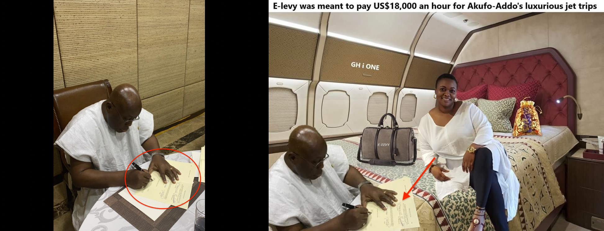 Viral picture showing Ghana’s Prez Akufo-Addo seated on a bed with Serwaa Broni has been digitally altered