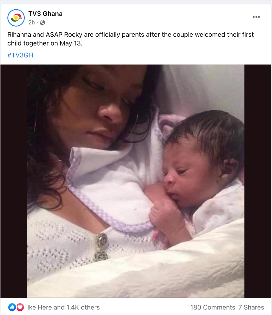 FACT-CHECK: Viral picture is MISLEADINGLY being portrayed as Rihanna and her newborn