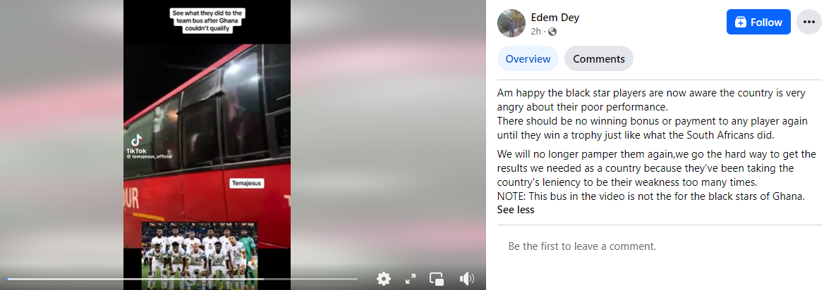 No, Black Stars team bus was not vandalised in Côte d'Ivoire