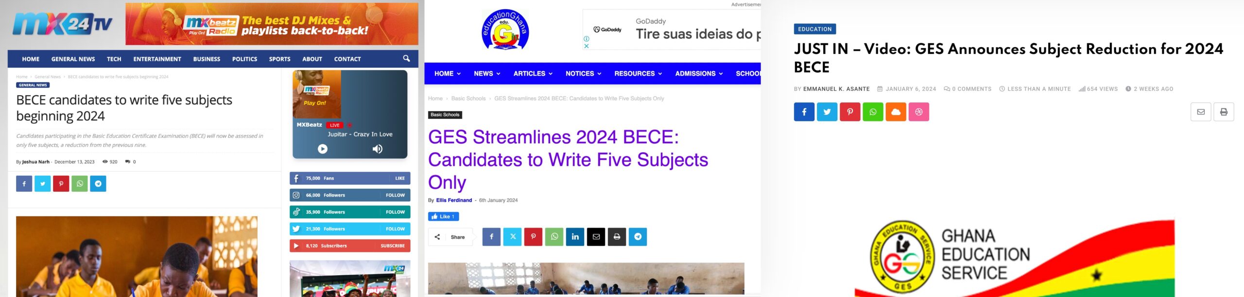 FACT-CHECK: Has Ghana Education Service reduced BECE subjects from 9 to 5?