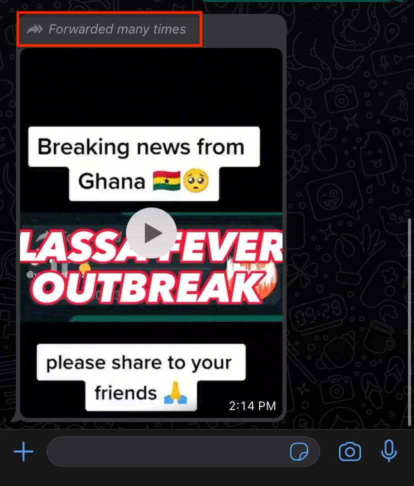 FALSE: There is no outbreak of Lassa Fever in Ghana as being portrayed in viral WhatsApp video