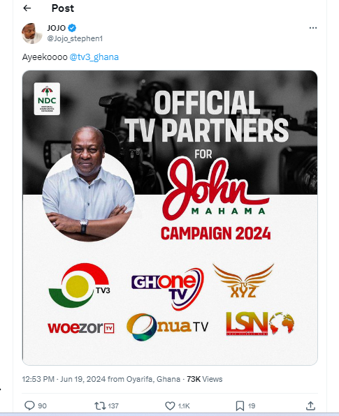 FACT-CHECK: Has the NDC named 6 TV partners ahead of the December elections?