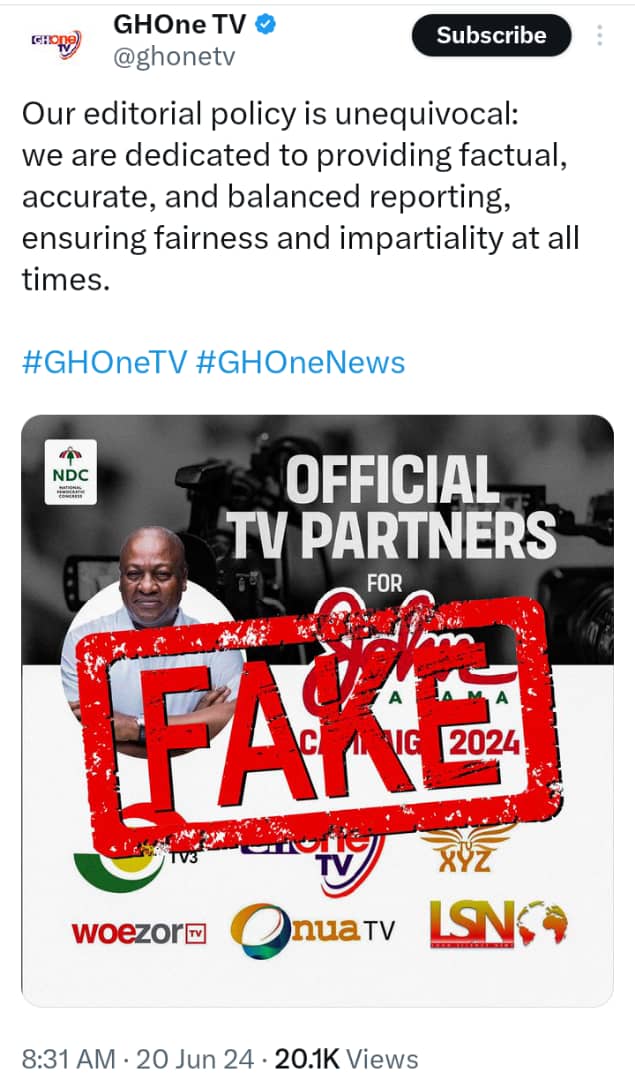 FACT-CHECK: Has the NDC named 6 TV partners ahead of the December elections?