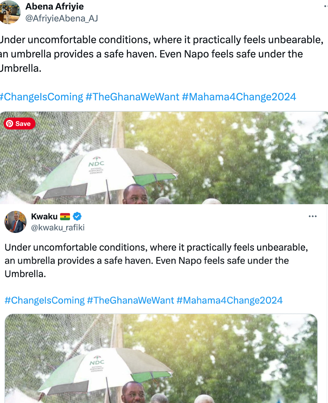 FAKE: Photo of NAPO holding NDC-branded umbrella is doctored