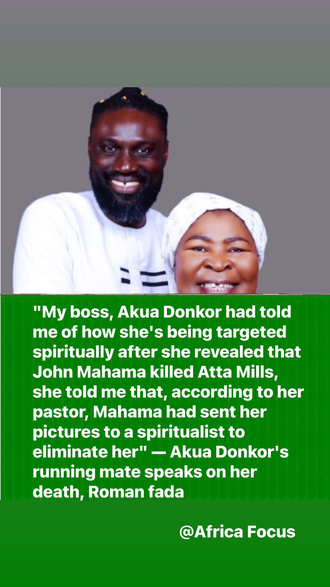 False! - Akua Donkor’s running mate denies linking John Mahama to her death