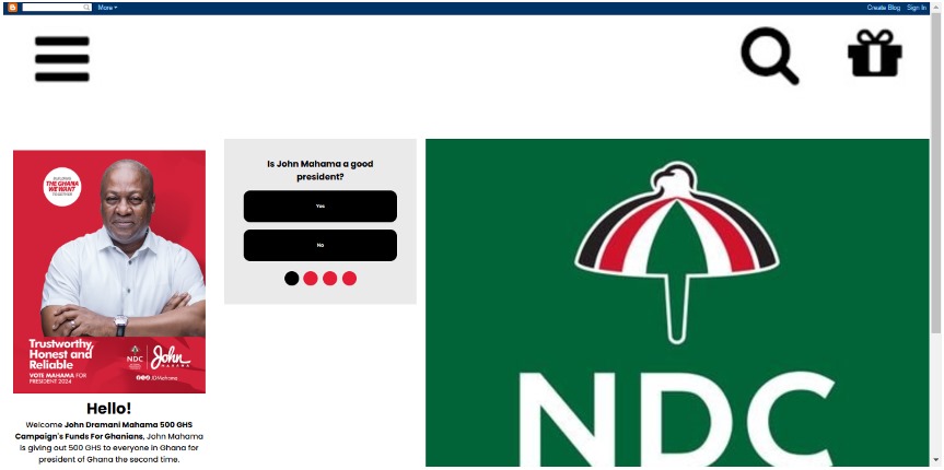 HOAX: WhatsApp message claiming John Mahama is giving out Gh¢500 in campaign funds is a scam
