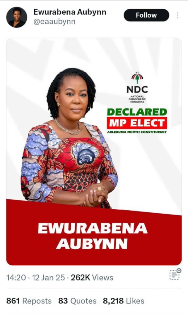 False! EC has not declared the results for Ablekuma North constituency
