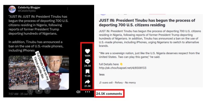 FACT-CHECK: Claim that President Tinubu plans to deport 700 Americans from Nigeria is False