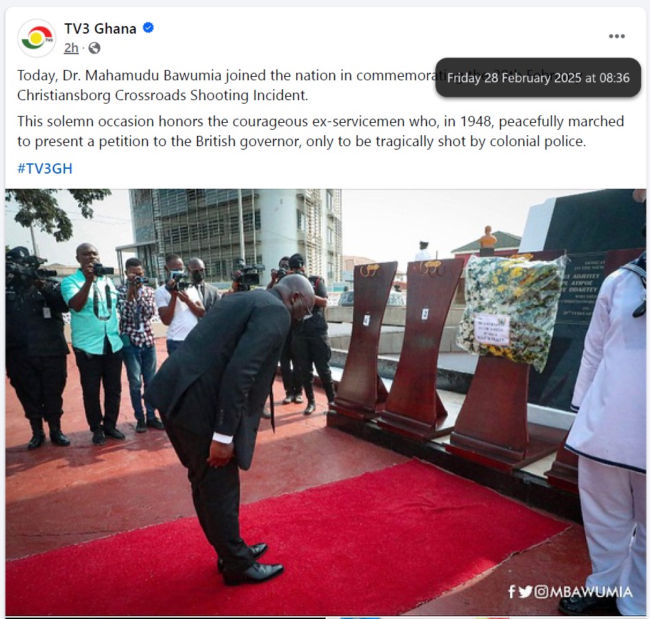 Misleading! Bawumia did not attend the 2025 commemoration of February 28 event; recirculated photos are old