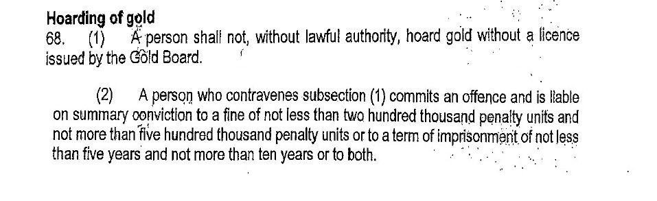 False! There are no sanctions for owning, wearing gold in GoldBod law