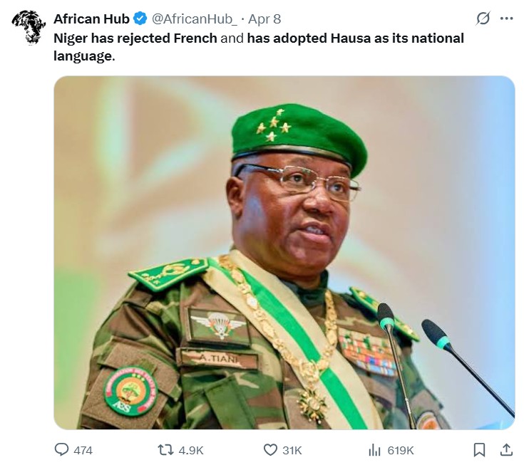 FACT-CHECK: Has Niger adopted Hausa as a new official language?