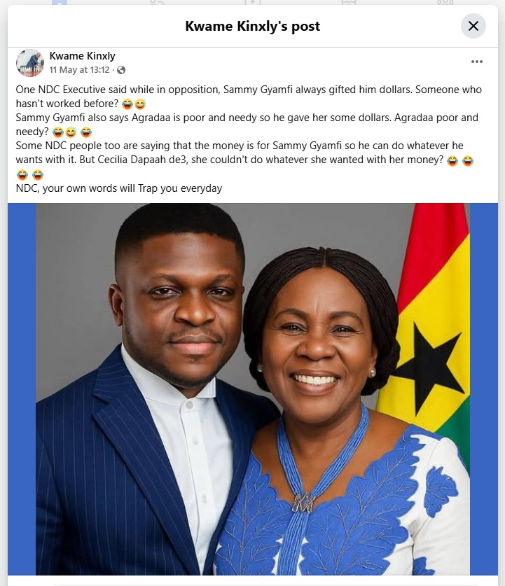 Sammy Gyamfi-Agradaa dollar gift saga: The use of AI content in social media conversations Sammy Gyamfi-Agradaa dollar gift saga: The use of AI content in social media conversations