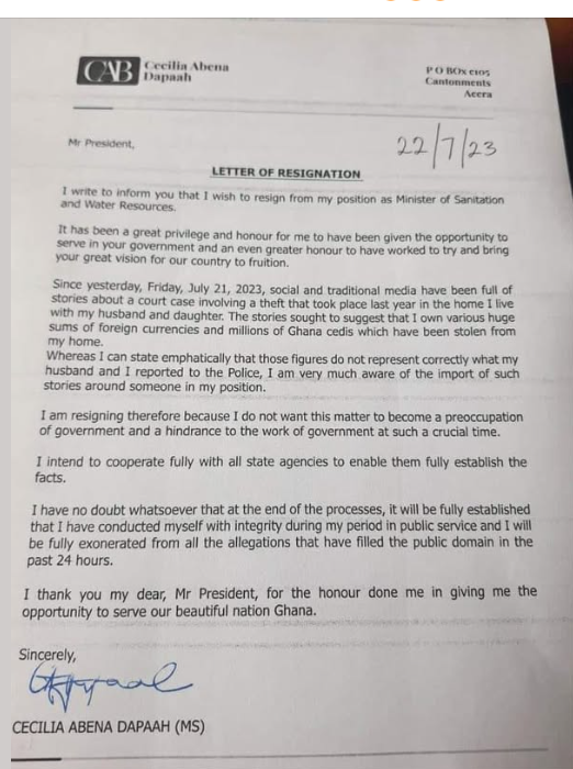 NPP MP’s claim that Cecilia Dapaah was sacked over 'missing dollar' saga is False NPP MP’s claim that Cecilia Dapaah was sacked over 'missing dollar' saga is False