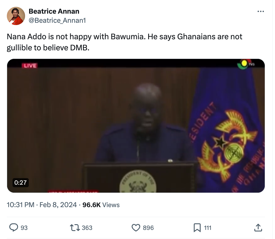 FACT-CHECK: Has Prez Akufo-Addo angrily responded to Dr Bawumia’s recent national address?