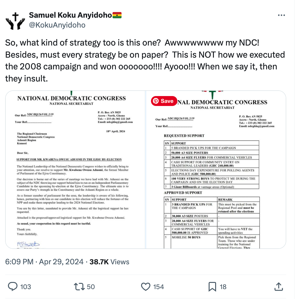 FACT-CHECK: Has the NDC provided logistical support for Aduomi in Ejisu by-election?
