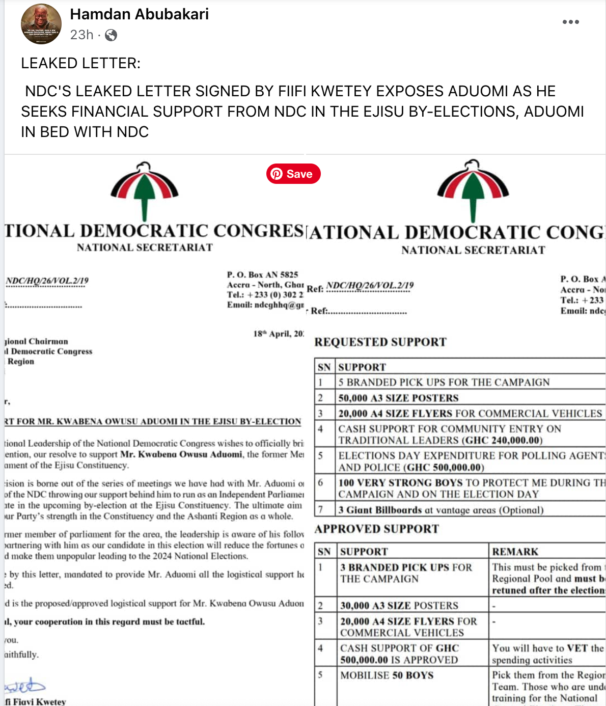 FACT-CHECK: Has the NDC provided logistical support for Aduomi in Ejisu by-election?