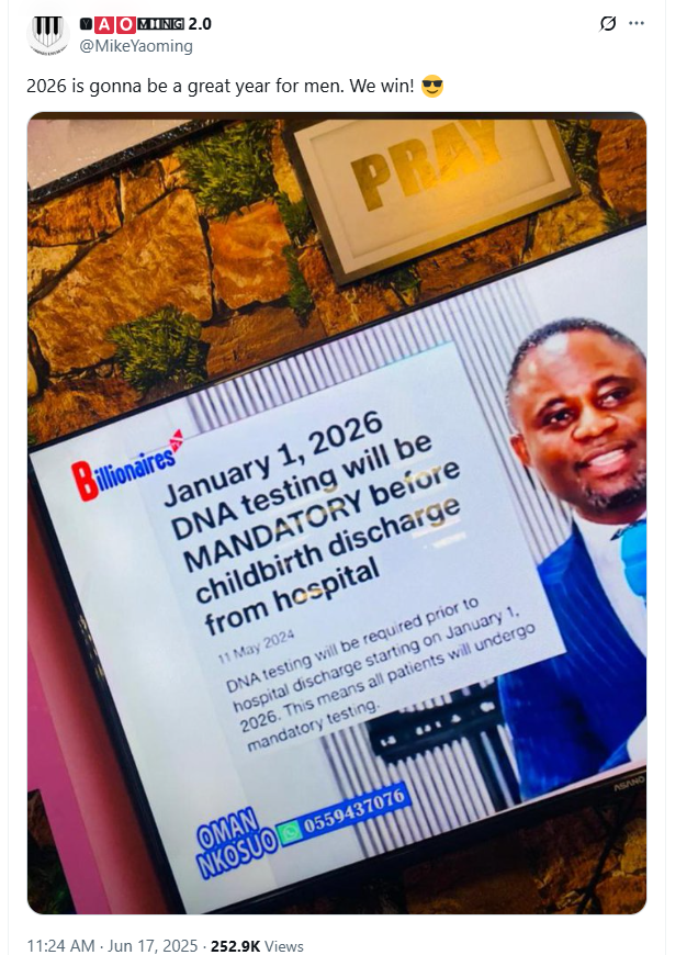 Hoax! Ghana's Health Minister has not announced mandatory DNA testing for newborns Hoax! Ghana's Health Minister has not announced mandatory DNA testing for newborns