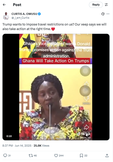 False! Trump’s proposed travel ban on Ghana not linked to Mahama, Naana Jane’s critical remarks False! Trump’s proposed travel ban on Ghana not linked to Mahama, Naana Jane’s critical remarks