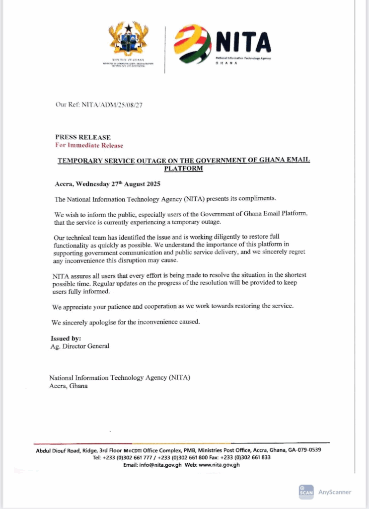 Disruption of Government of Ghana email service - What we know so far