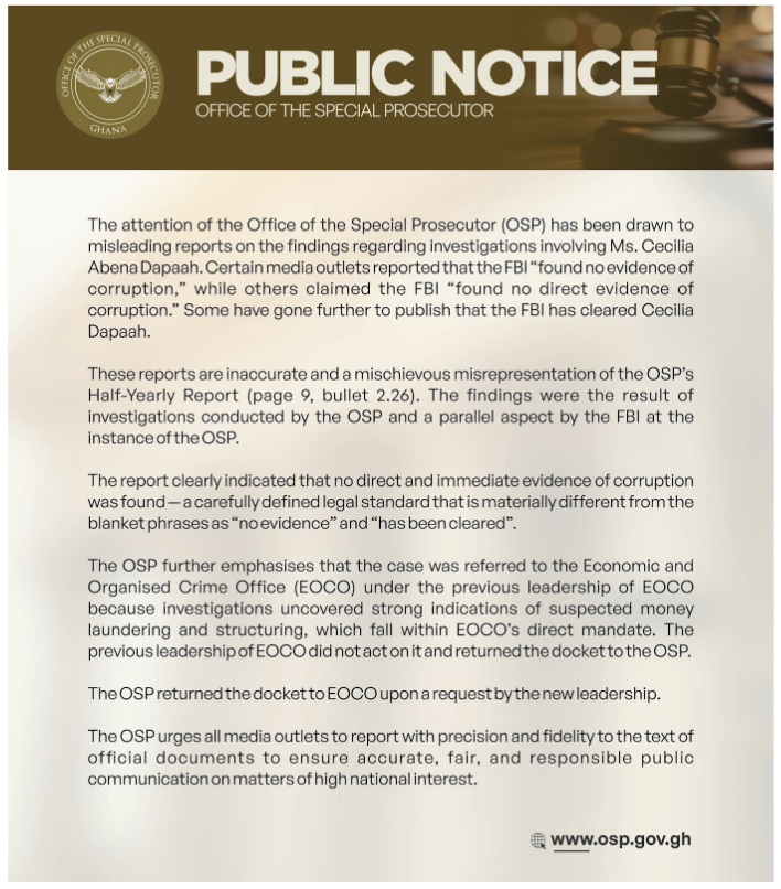 Cecilia Dapaah-OSP case: Can the FBI clear a Ghanaian of corruption in Ghana?