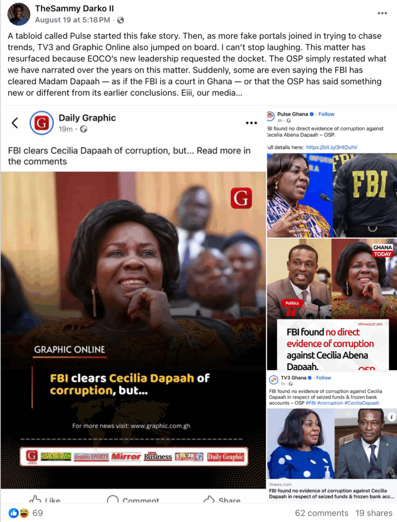 Cecilia Dapaah-OSP case: Can the FBI clear a Ghanaian of corruption in Ghana?