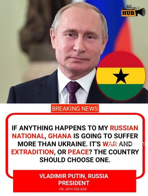 SATIRE: Vladimir Putin has not commented on case of Russian who ‘secretly filmed’ Ghanaian women