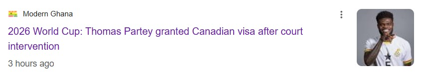 Analysis: Thomas Partey wasn’t granted Canadian visa, yet some media published misinformation 