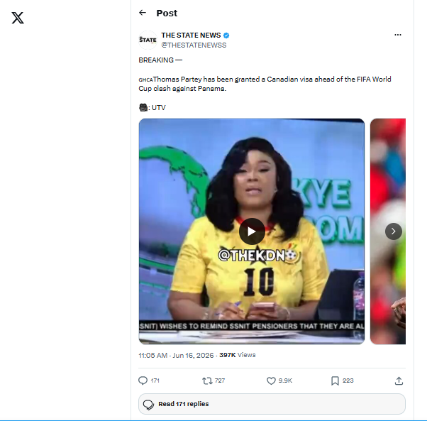 Analysis: Thomas Partey wasn’t granted Canadian visa, yet some media published misinformation 