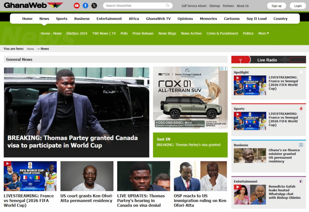 Analysis: Thomas Partey wasn’t granted Canadian visa, yet some media published misinformation 