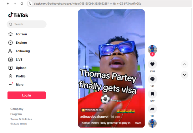 Analysis: Thomas Partey wasn’t granted Canadian visa, yet some media published misinformation 