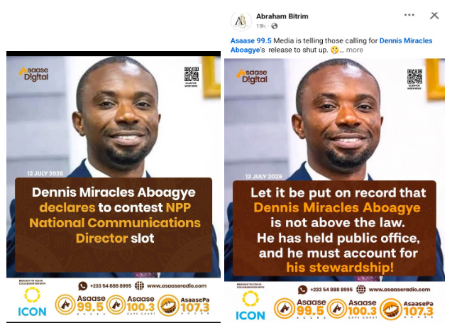 Fake! Asaase radio quote card saying ‘Miracles Aboagye is not above the law’ is fabricated!