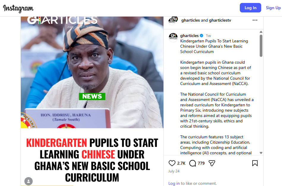 False! Kindergarten pupils will NOT learn Chinese under Ghana’s new basic school curriculum