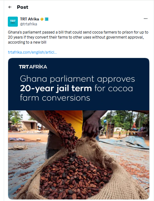 Galamsey threat: Why 2026 COCOBOD law grants 'protected' status to all cocoa farms Galamsey threat: Why 2026 COCOBOD law grants 'protected' status to all cocoa farms