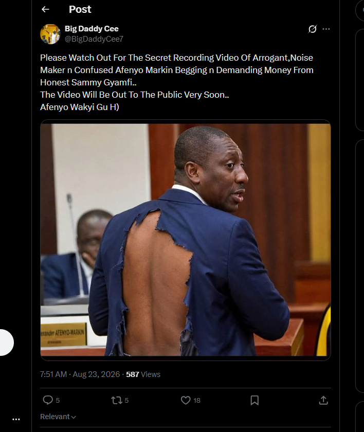 Afenyo-Markin - Sammy Gyamfi GoldBod saga: The use of AI, manipulated content in social media conversations Afenyo-Markin - Sammy Gyamfi GoldBod saga: The use of AI, manipulated content in social media conversations