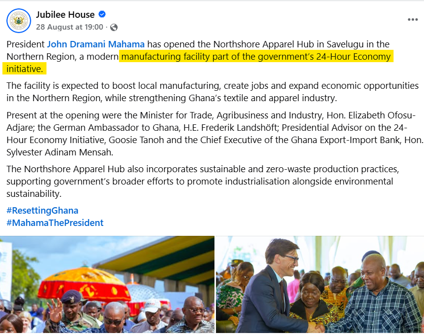 1D1F vs. 24-Hour Project: The Savelugu-based Northshore Apparel Hub is none of both 1D1F vs. 24-Hour Project: The Savelugu-based Northshore Apparel Hub is none of both