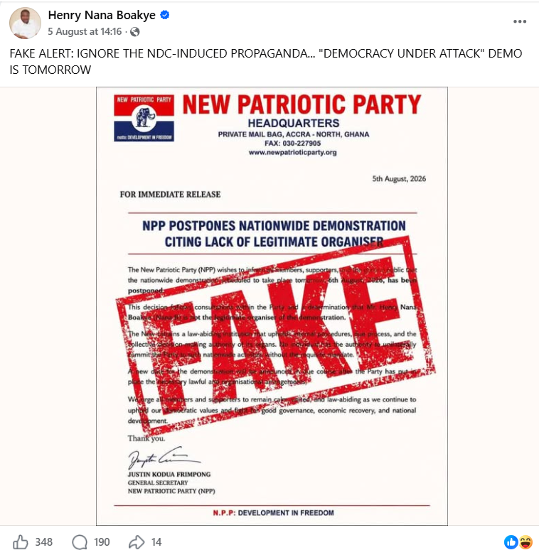 Viral flyers, AI scam, fake notice: How GoldBod, NPP, Police, others fought digital misinformation in August Viral flyers, AI scam, fake notice: How GoldBod, NPP, Police, others fought digital misinformation in August