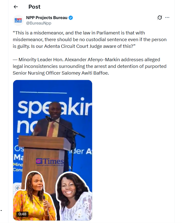 FACT-CHECK: Afenyo-Markin falsely claims new law does not recommend custodial sentence for misdemeanours